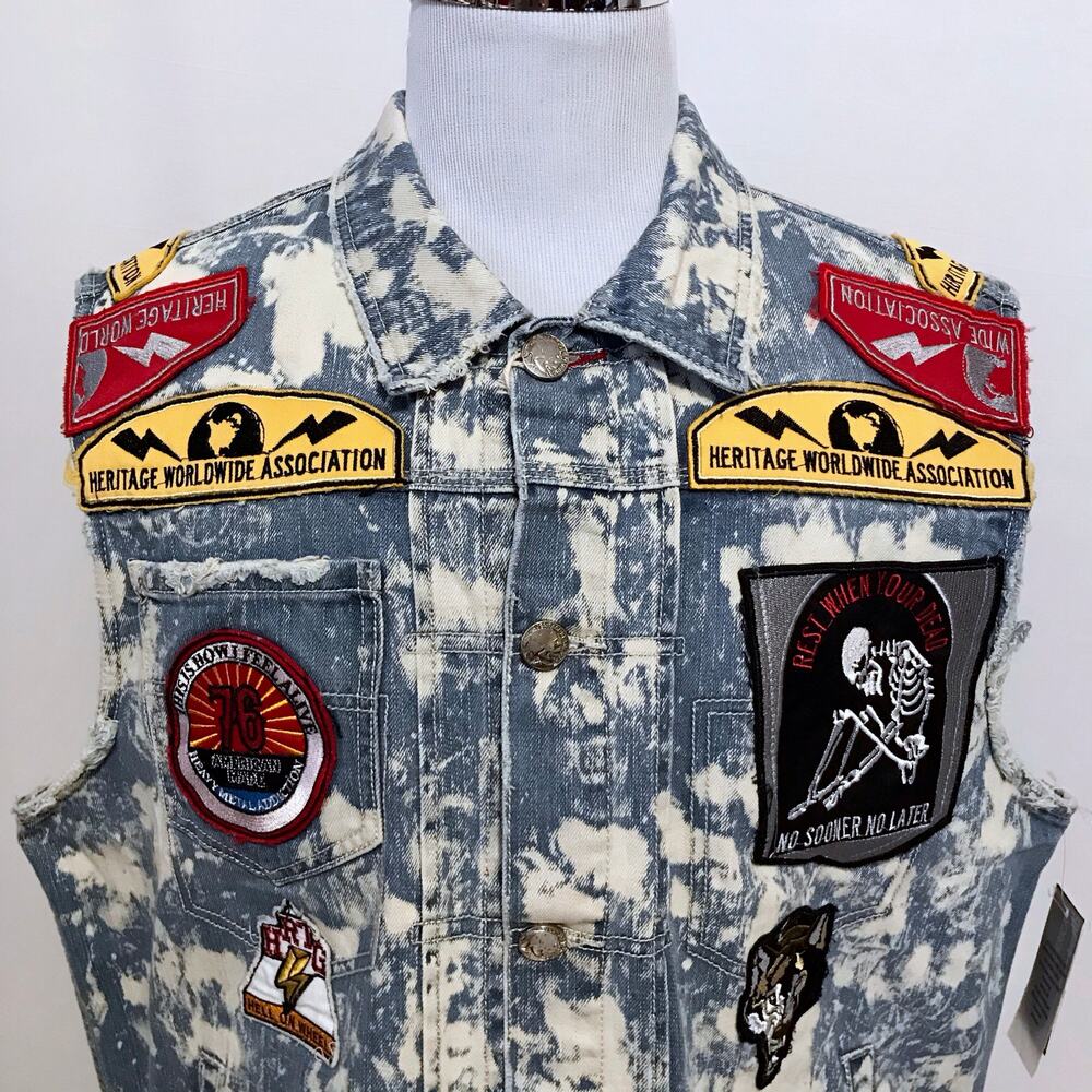 Heritage by America NWT Vest Jean Jacket Men 3X - Picture 3 of 14